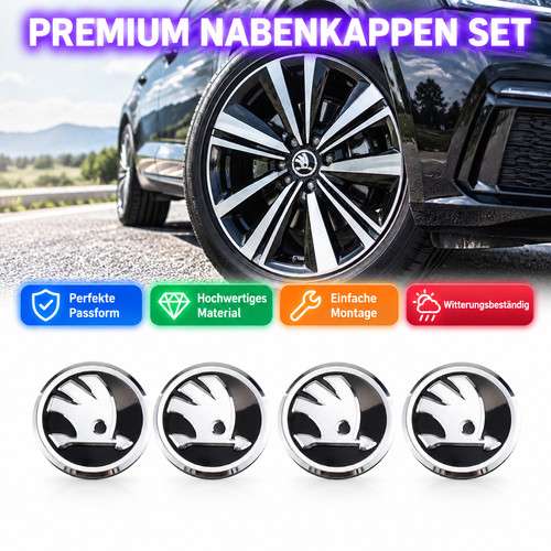 Nabenkappen schwarz 56mm - 4x,