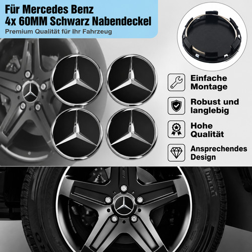 60mm schwarz nabendeckel - schwarz,